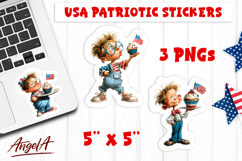 4th of July USA patriotic sticker Funny Boy Print and cut Product Image 1