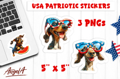 USA patriotic stickers 4th of July Dachshund Print and cut Product Image 1