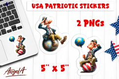 4th of July USA patriotic stickers Soldier Funny character Product Image 1