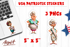 4th of July USA patriotic sticker Independence Funny lady Product Image 1