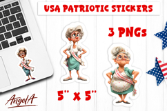 4th of July USA patriotic sticker Independence old lady PNG Product Image 1