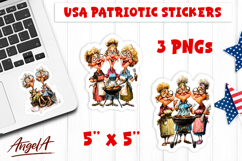 4th of July USA patriotic sticker Elderly ladies Friends PNG Product Image 1