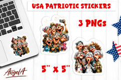 4th of July USA patriotic sticker Friendship Ladies Selfie Product Image 1