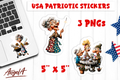4th of July USA patriotic sticker Elderly Lady Best Friends Product Image 1