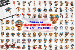USA patriotic stickers 4th of July sticker bundlePrintable Product Image 1