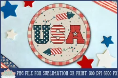 USA Patriotic Sublimation 4th Of July Round Sign