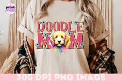 Doodle Mom png, Floral Goldendoodle Sublimation Design Product Image 2