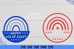 Happy 4th of July Door Sign SVG |Patriotic Rainbow SVG Product Image 5