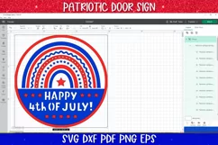 Happy 4th of July Door Sign SVG |Patriotic Rainbow SVG Product Image 3