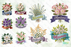 USA State Flowers Embroidery Clipart Bundle Product Image 9
