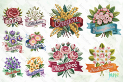 USA State Flowers Embroidery Clipart Bundle Product Image 10