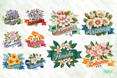 USA State Flowers Embroidery Clipart Bundle Product Image 7