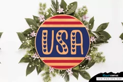 USA SVG, 4th Of July Round Sign SVG Design Product Image 2