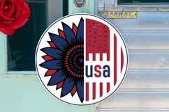 Usa SVG, 4th Of July Round Sign SVG Design Product Image 2