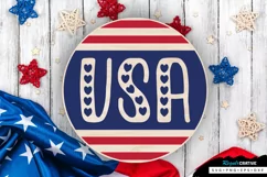 USA SVG, 4th Of July Round Sign SVG Design Product Image 1