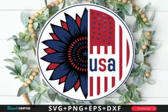 Usa SVG, 4th Of July Round Sign SVG Design Product Image 1