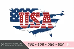 USA SVG , Independence Day SVG, Patriotic SVG , USA Flag SVG Product Image 1