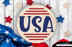 USA SVG, 4th Of July Round Sign SVG Design Product Image 1