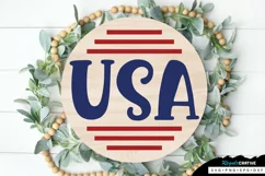 USA SVG, 4th Of July Round Sign SVG Design Product Image 2