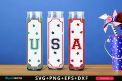 Usa SVG, Patriotic Dollar Tree Candle Sign SVG Design Product Image 1