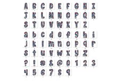 Patriotic Doodle Alphabet Independence Day Letters Hand Draw Product Image 5