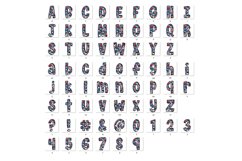 Patriotic Doodle Alphabet Independence Day Letters Hand Draw Product Image 5