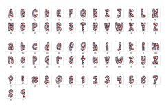 Patriotic Doodle Alphabet Independence Day Letters Hand Draw Product Image 3