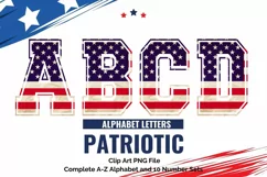 Patriotic American Flag Alphabet USA Sport Varsity Letters Product Image 1
