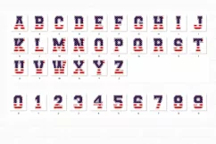 Patriotic American Flag Alphabet USA Sport Varsity Letters Product Image 2