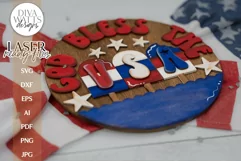 God Bless The USA Laser SVG | Patriotic Home SVG Product Image 2