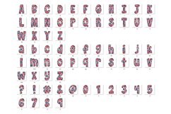 Patriotic Doodle Alphabet Independence Day Letters Hand Draw Product Image 3