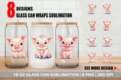 ute Baby Pig Glass Can Wraps Product Image 1