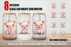 ute Baby Pig Glass Can Wraps Product Image 1