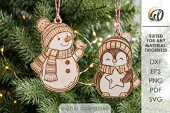 Cute Christmas Ornaments Laser Cut. Christmas Tree Decor SVG Product Image 1