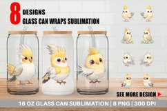 ute Cockatiel Glass Can Wraps Product Image 1