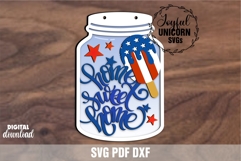 Home Sweet Home Patriotic Layered Mason Jar Sign SVG Product Image 1
