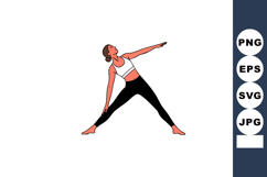 Woman Practicing Yoga Stretching Pose Exercise Fitness Vecto Product Image 1