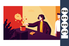 Cooking activity with two people at kitchen table in warm li Product Image 1