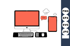 Computer and smartphone technology communication vector illu Product Image 1