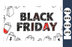 Black Friday shopping bags sale discount concept vector illu Product Image 1