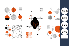 Abstract geometric shapes with orange and black elements on Product Image 1
