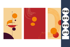 Abstract geometric shapes with orange and red tones in moder Product Image 1