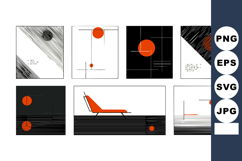 Abstract geometric shapes with red circles and black lines v Product Image 1