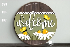 Daisy Welcome Sign SVG | Spring Welcome Sign SVG Product Image 1