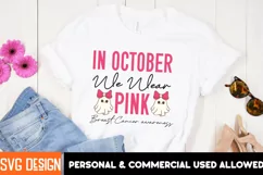In October We Wear Pink Breast Cancer awareness Product Image 3