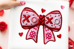 Crochet Yarn Valentine Xoxo Bow Clipart Product Image 1