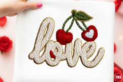 Faux Yarn LOVE Cherry Valentine Png Product Image 1