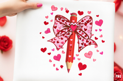 Teacher Valentine Coquette Pencil Png Product Image 1