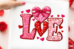 Preppy Coquette Valentine's Day Love Png Product Image 1