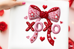 Crochet Yarn Valentine Xoxo Bow Clipart Product Image 1